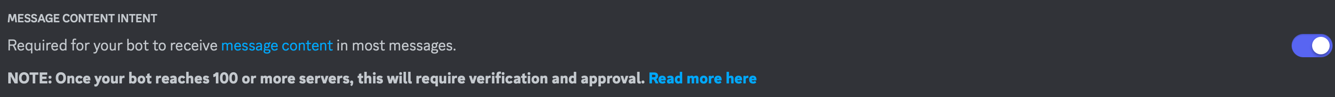Message Content Intent Enabled